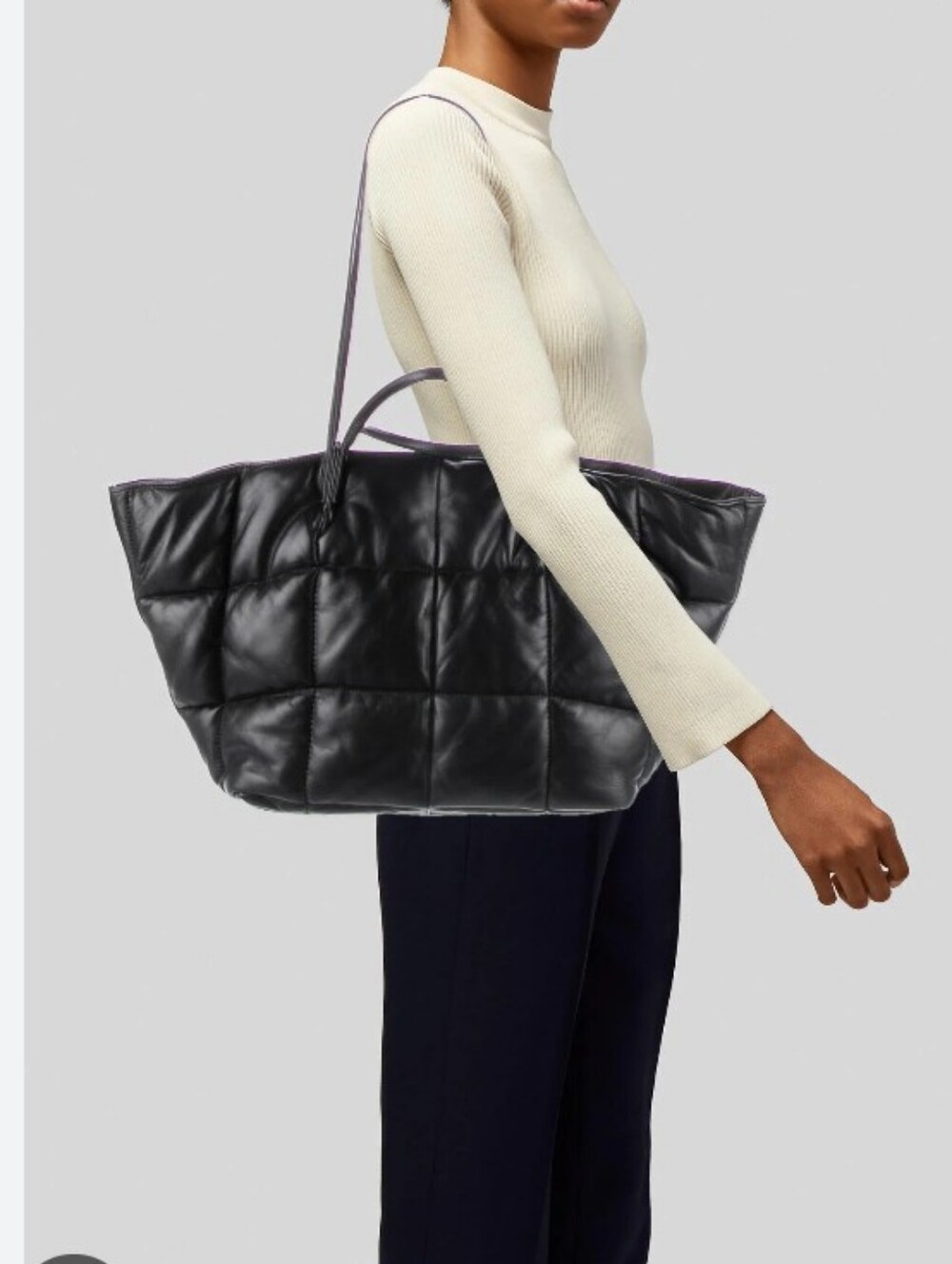 Allsaints Madeline Quilted Puffer Tote ,shoulder Bag - Black